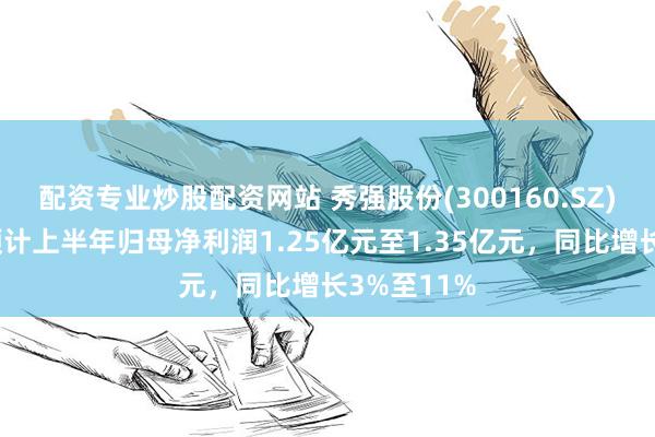 配资专业炒股配资网站 秀强股份(300160.SZ)发预增，预计上半年归母净利润1.25亿元至1.35亿元，同比增长3%至11%
