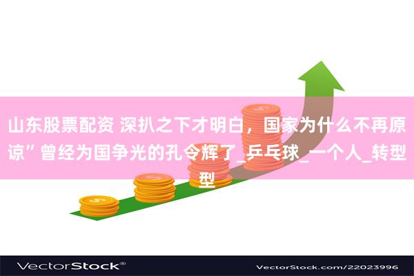 山东股票配资 深扒之下才明白，国家为什么不再原谅”曾经为国争光的孔令辉了_乒乓球_一个人_转型