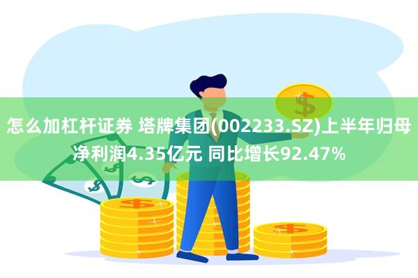 怎么加杠杆证券 塔牌集团(002233.SZ)上半年归母净利润4.35亿元 同比增长92.47%