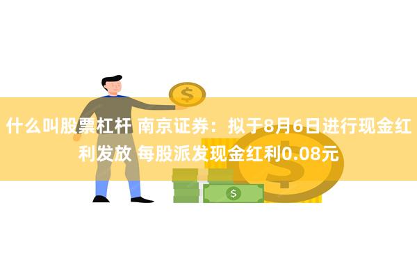 什么叫股票杠杆 南京证券：拟于8月6日进行现金红利发放 每股派发现金红利0.08元